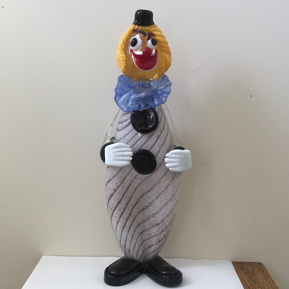 Murano Vintage 1960 Glass Clown 15” Tall